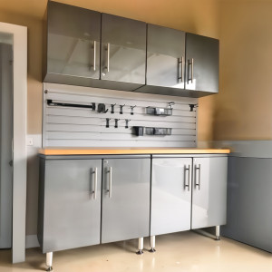 Grey Modular Ulti-Mate 5-Piece Garage Cabinet Workbench Set