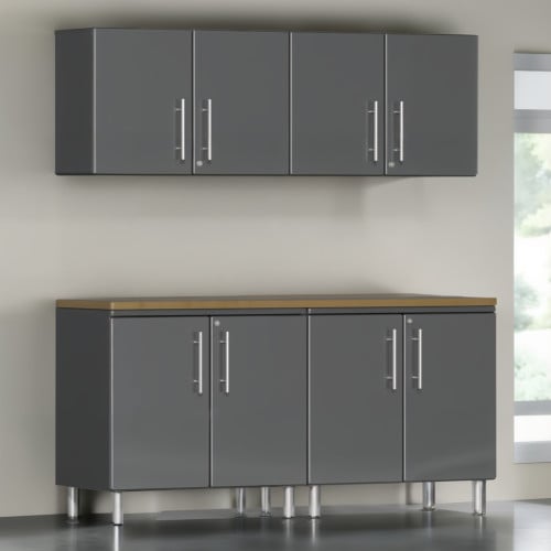 Grey Modular 5 Piece Garage Workstation Kit