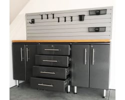 Graphite Grey Wood 4-Piece Workstation Kit