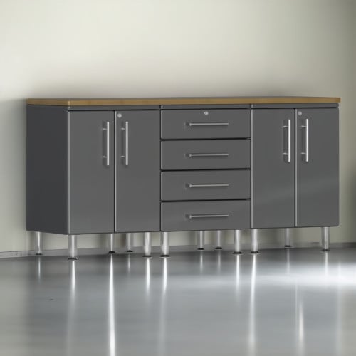 Grey Modular 4 Piece Garage Workstation Kit