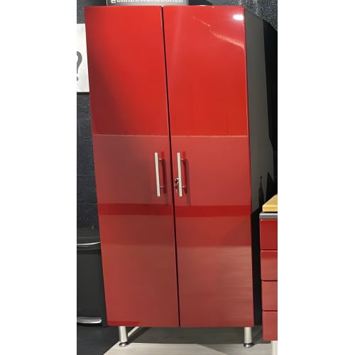 Red Modular 2-Door Tall Storage Closet