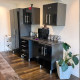 Black Modular 6 Piece Garage Cabinet Kit with Workstation Black Modular 6 Piece Garage Cabinet Kit with Workstation