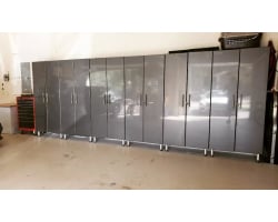 Graphite Grey Metallic MDF 6-Pc Tall Garage Closets