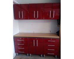 Ruby Red Metallic MDF 7-Piece Kit with Bamboo Worktop