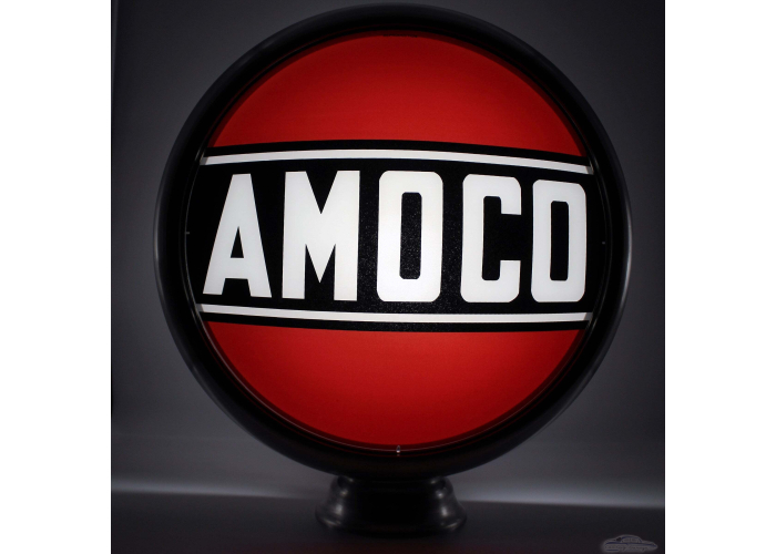 Amoco 15" Gas Pump Globe With 15" Steel Body with Lamp Base