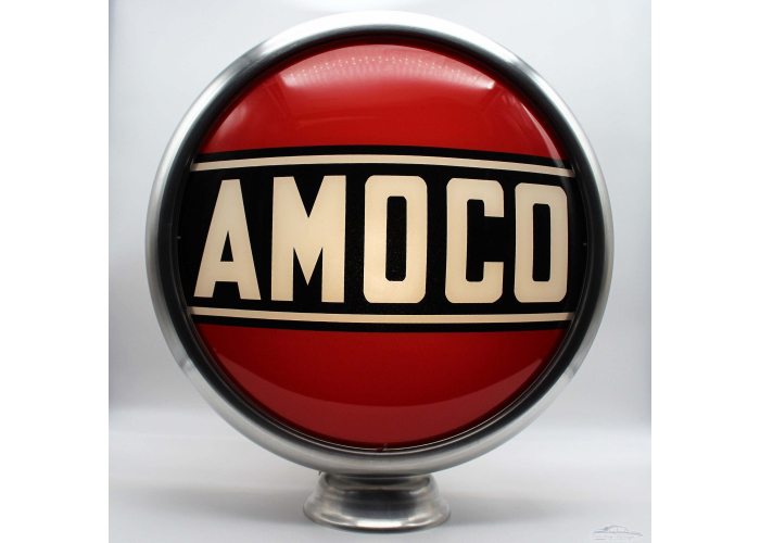 Amoco 15" Gas Pump Globe With 15" Steel Body with Lamp Base
