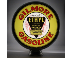 Gilmore Ethyl Gasoline 15" Ad Globe with Lamp Base