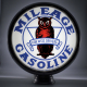 Mileage Gasoline 15" Ad Globe with Lamp Base
