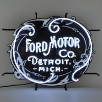 Ford Motor Co 1903 Detroit, Mich Heritage Emblem Neon Sign - 24" Round