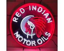 Red Indian Motor Oils Neon Sign