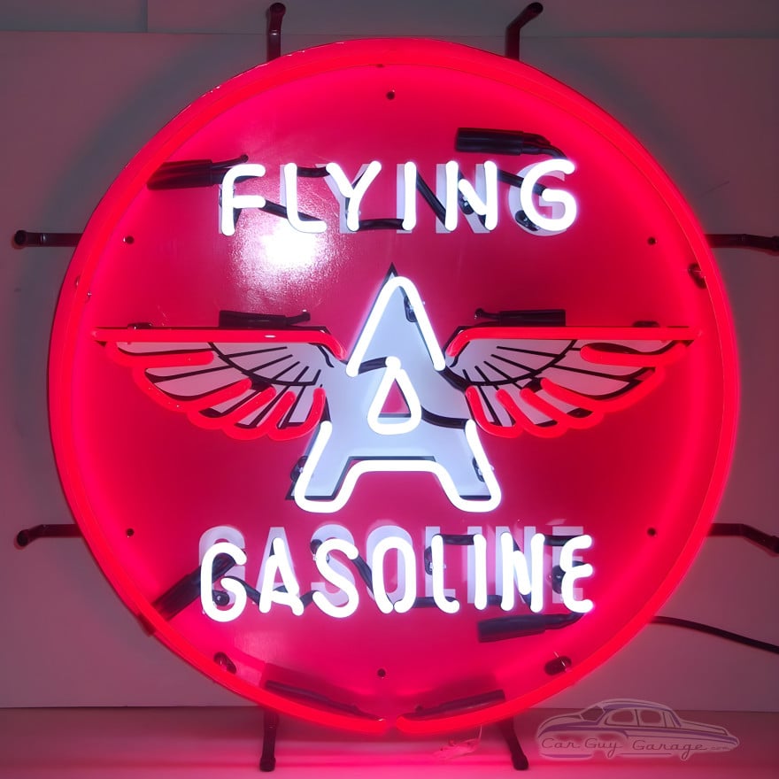 24 Inch Flying A Gasoline Neon Sign 24 Inch Flying A Gasoline Neon Sign