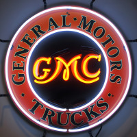 GMC General Motors Trucks Neon Sign - 24" Round