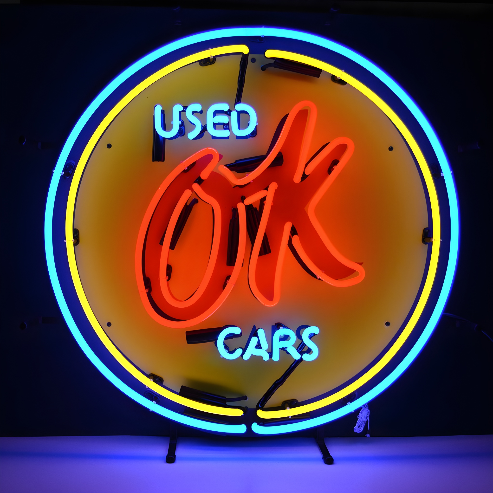 Chevy Vintage OK Used Cars Neon Sign - Handcrafted, 25