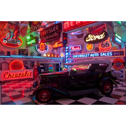 Chevy Vintage Ok Used Cars Neon Sign