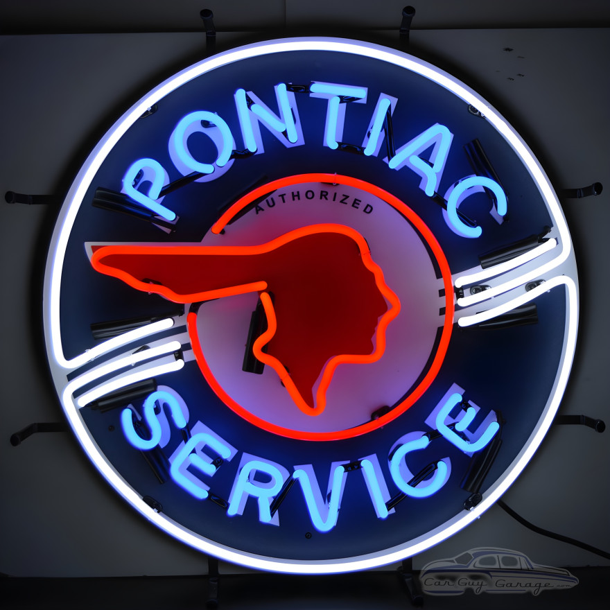 Pontiac Service Neon Sign With Backing Pontiac Service Neon Sign With Backing