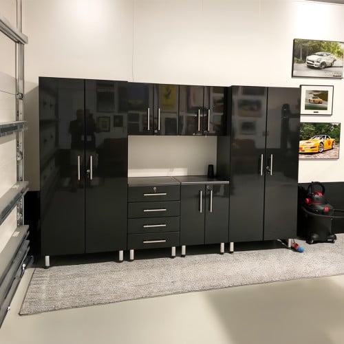 Black Modular 6 Piece Kit of Garage Cabinets