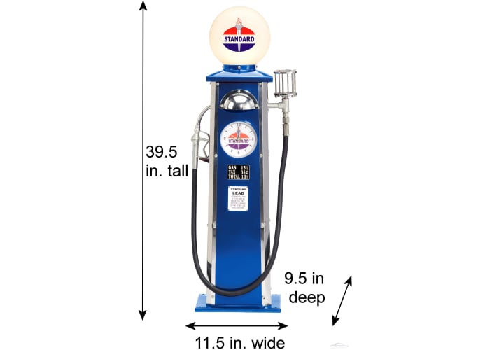 Standard Blue Gas Pump Lamp and Clock