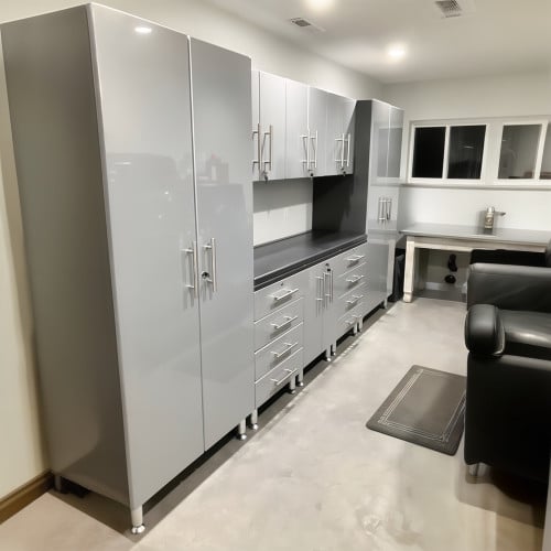 Silver Modular 9 Piece Storage Cabinet Set