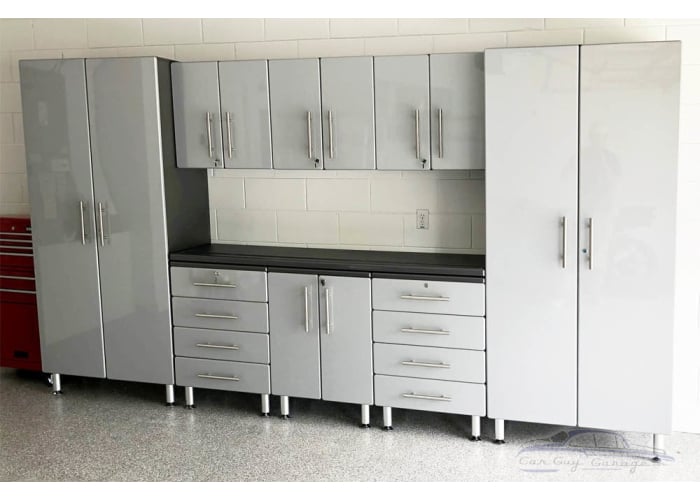 9 Piece Silver Modular Cabinet Set