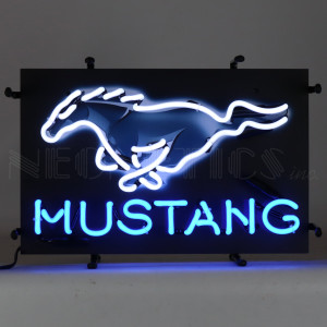 Ford Mustang Pony Glass Neon Sign - 17" x 11"