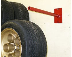 Red Powder Coated Wheel Hanger