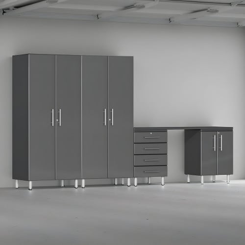 Grey Modular 5 Piece Set of Garage Cabinets