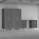 Grey Modular 5-Piece Garage Storage Cabinet Set with Workbench
