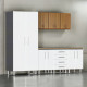 White Modular 5 Piece Set of Garage Cabinets White Modular 5 Piece Set of Garage Cabinets
