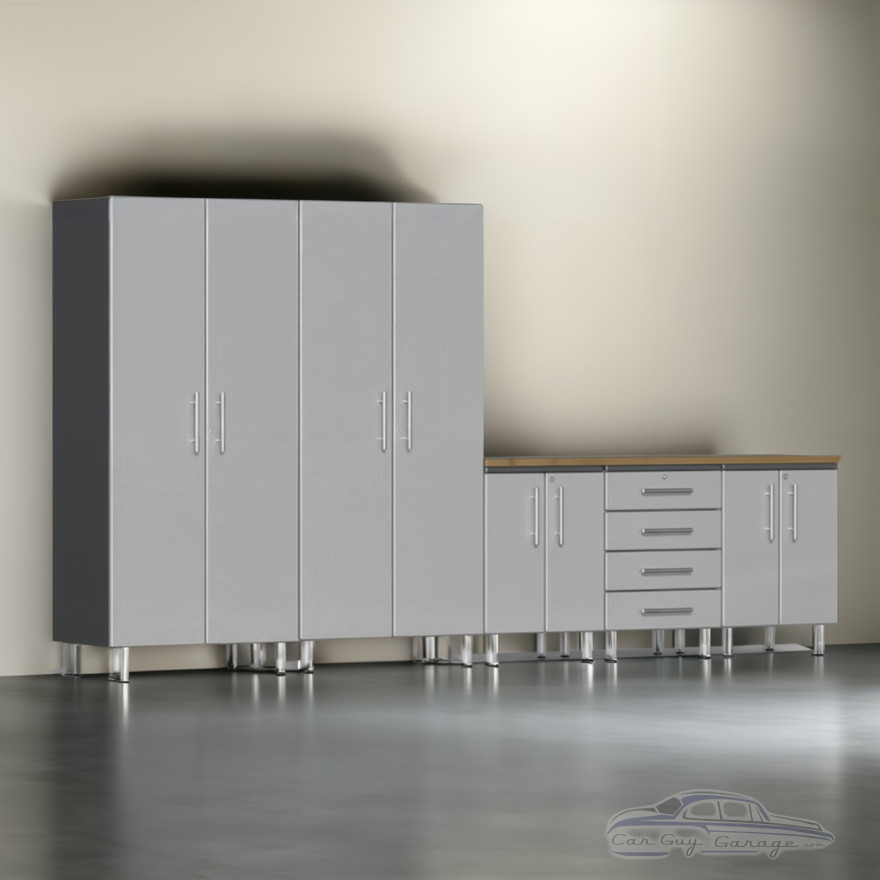 Silver Modular 6 Piece Set of Garage Cabinets Silver Modular 6 Piece Set of Garage Cabinets