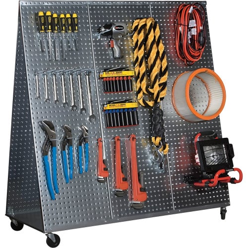 48" Long Rolling Pegboard Cart
