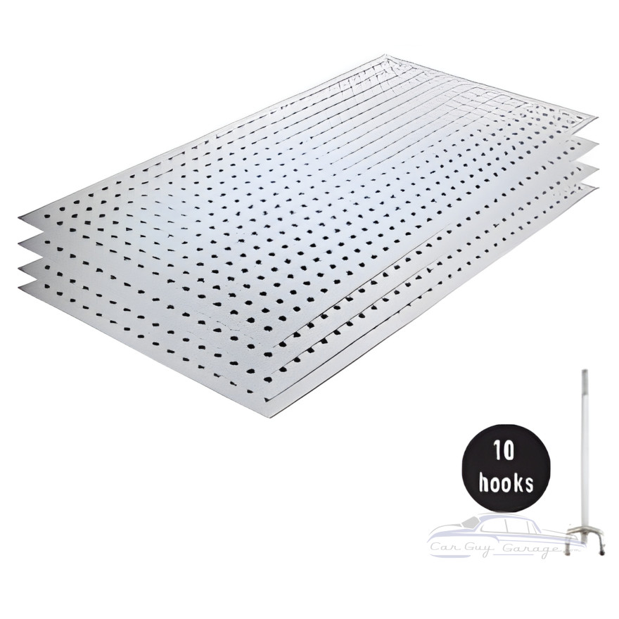 Four 17" x 33" Galvanized Flat Metal Pegboards Four 17" x 33" Galvanized Flat Metal Pegboards