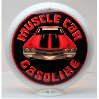 Muscle Car Gasoline Double-Sided Glass Gas Pump Globe Lamp - 16.5" x 18.75" x 8"