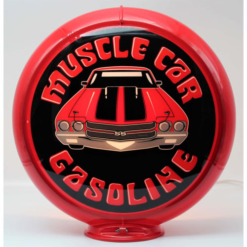 Muscle Car Gasoline Double-Sided Glass Gas Pump Globe Lamp - 16.5" x 18.75" x 8"