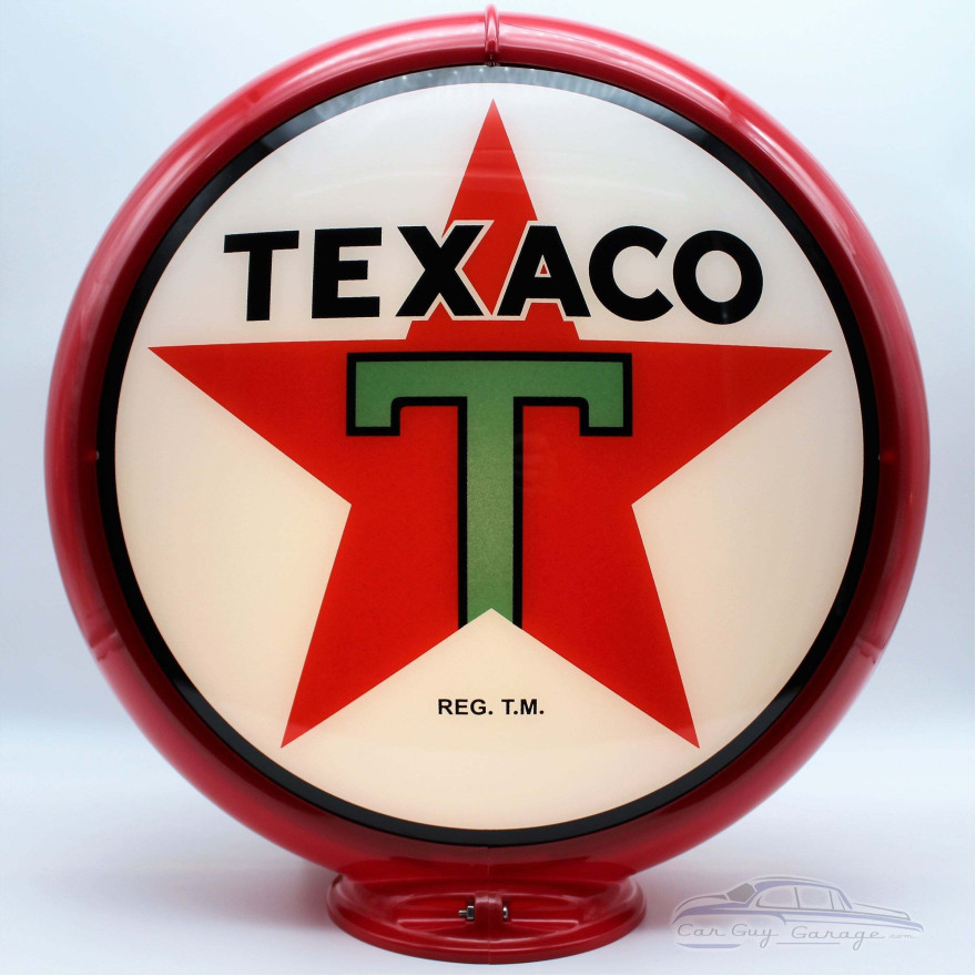Texaco Star Glass Gas Pump Globe Lamp - 16.5" x 18.75" x 8"