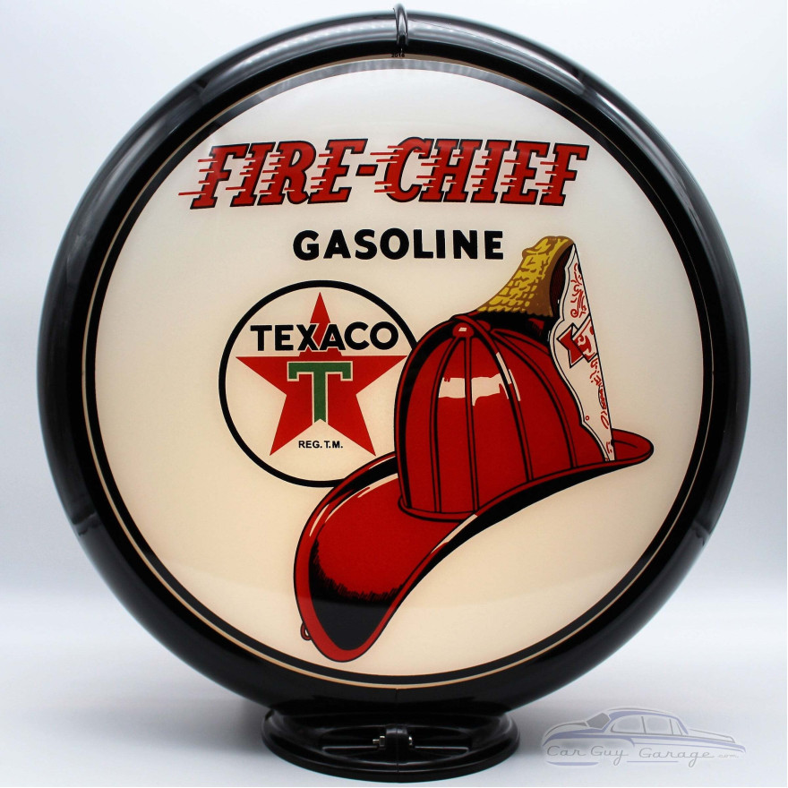 Texaco Fire-Chief Glass Gas Pump Globe Lamp - 16.5" x 18.75" x 8"