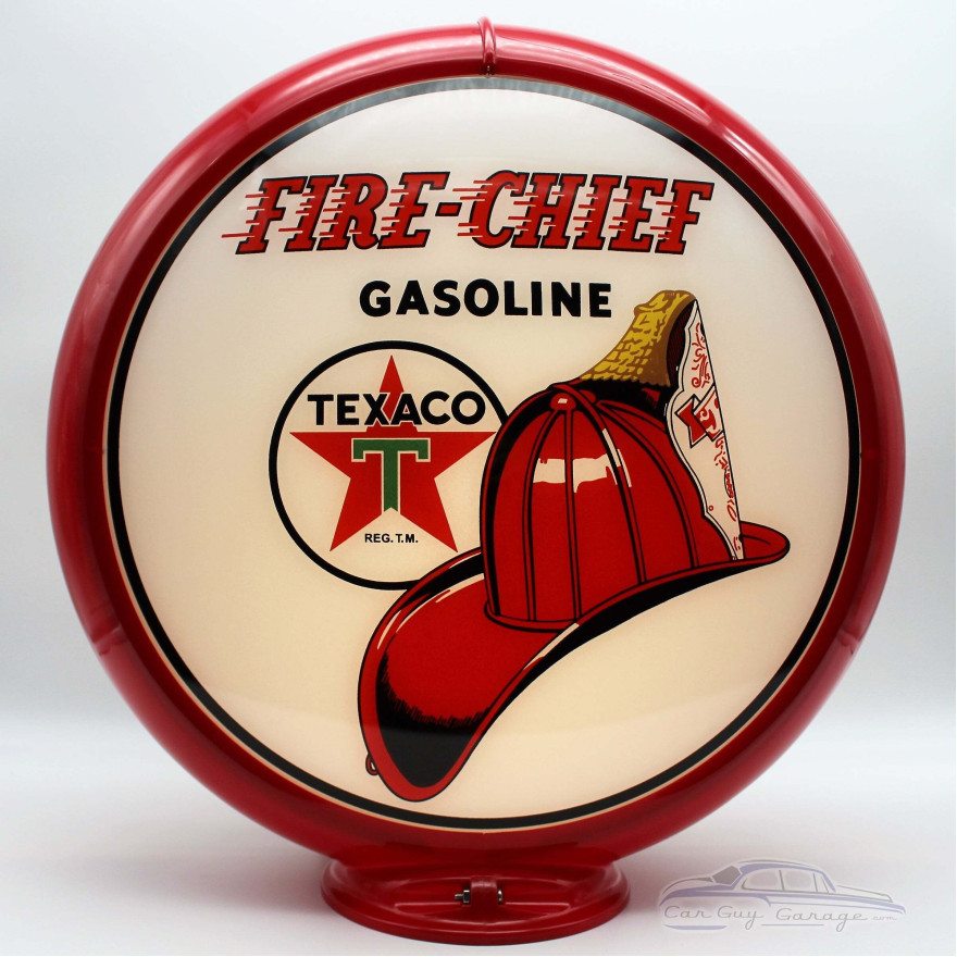 Texaco Fire-Chief Glass Gas Pump Globe Lamp - 16.5" x 18.75" x 8"
