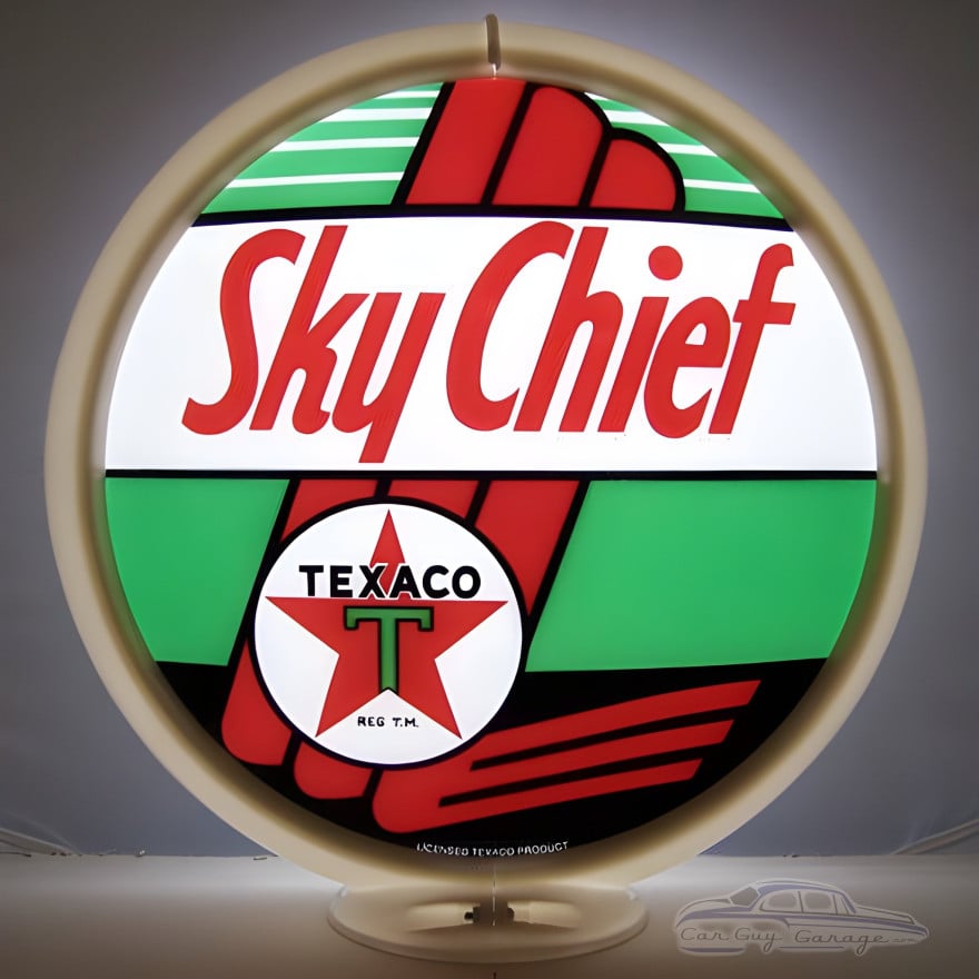Texaco Sky Chief Glass Gas Pump Globe Lamp - 16.5" x 18.75" x 8"