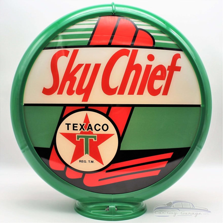 Texaco Sky Chief Glass Gas Pump Globe Lamp - 16.5" x 18.75" x 8"