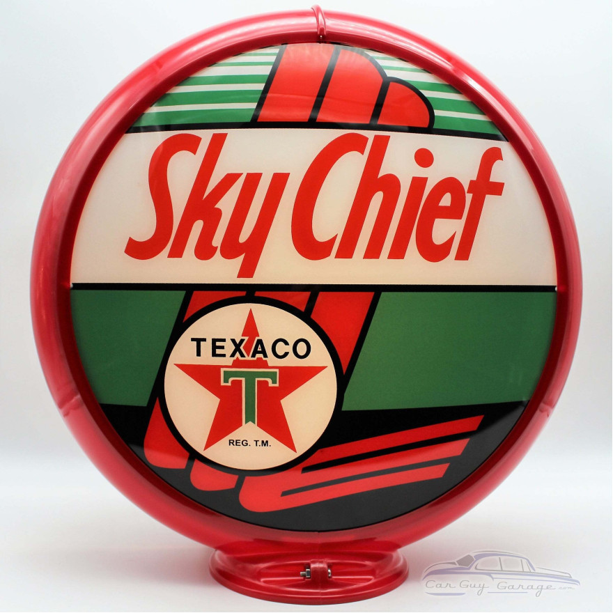 Texaco Sky Chief Glass Gas Pump Globe Lamp - 16.5" x 18.75" x 8"