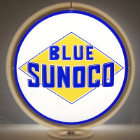 Blue Sunoco Diamond Glass Gas Pump Globe Lamp - 16.5" x 18.75" x 8"