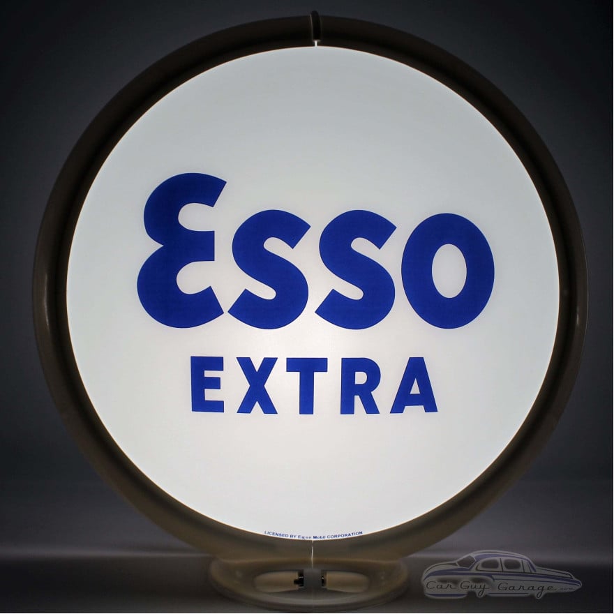 Esso Extra Glass Gas Pump Globe Lamp - 16.5" x 18.75" x 8"