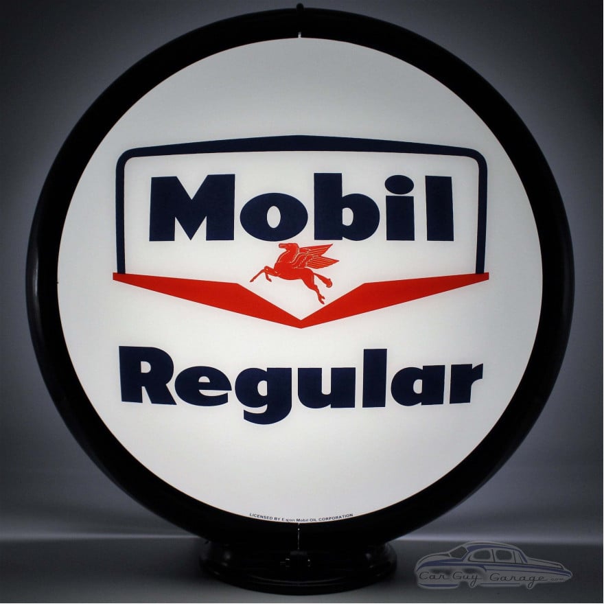 Mobil Regular Glass Gas Pump Globe Lamp - 16.5" x 18.75" x 8"