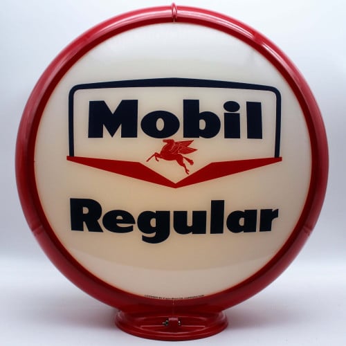 Mobil Regular Glass Gas Pump Globe Lamp - 16.5" x 18.75" x 8"