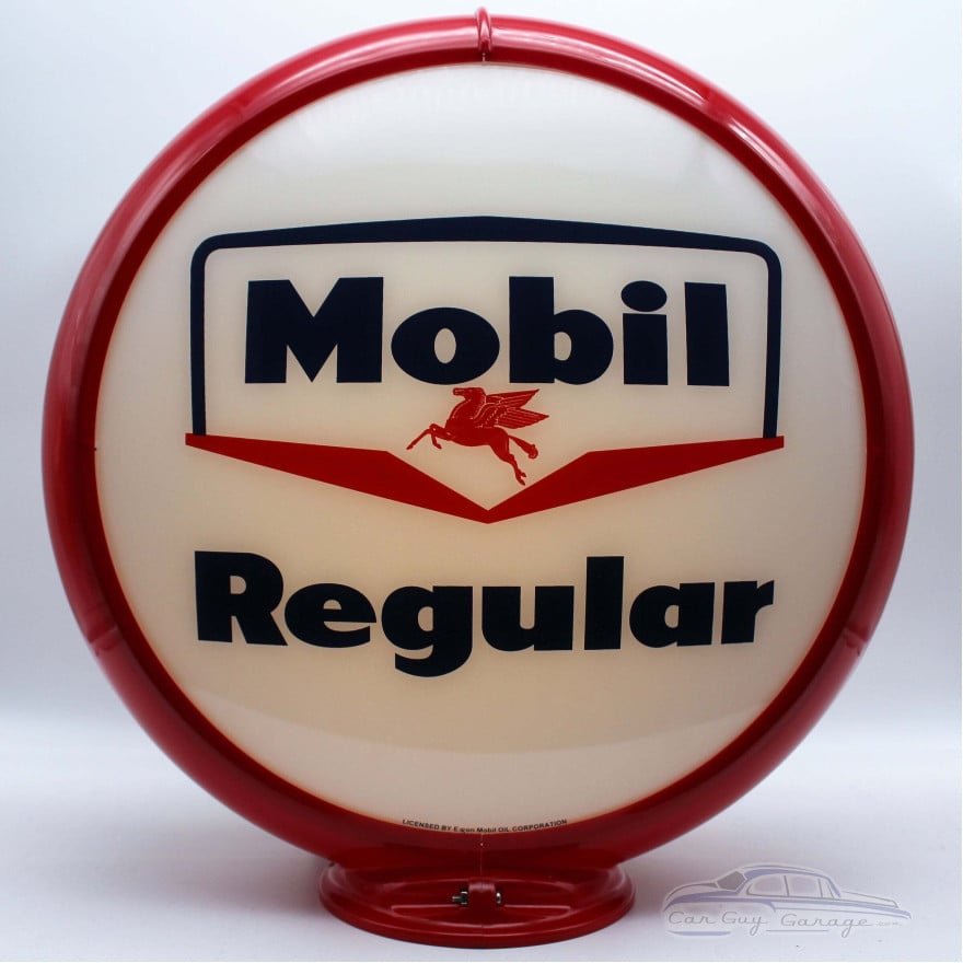 Mobil Regular Glass Gas Pump Globe Lamp - 16.5" x 18.75" x 8"
