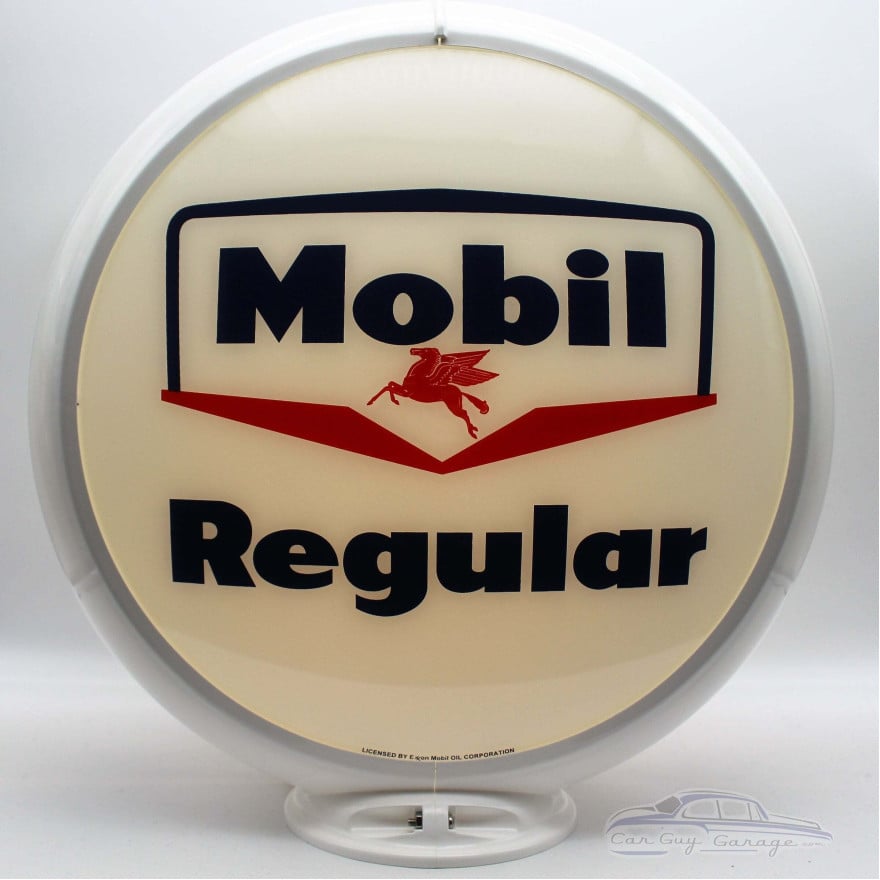 Mobil Regular Glass Gas Pump Globe Lamp - 16.5" x 18.75" x 8"