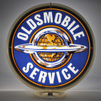 Oldsmobile Service Glass Gas Pump Globe Lamp - 16.5" x 18.75" x 8"