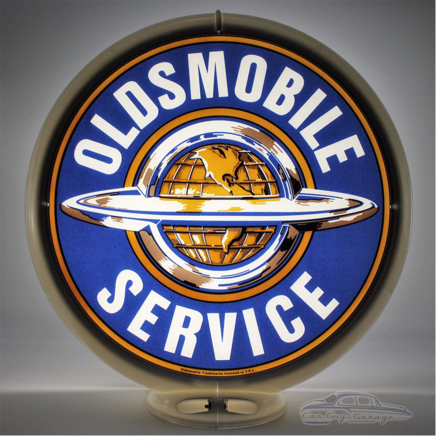 Oldsmobile Service Glass Gas Pump Globe Lamp - 16.5" x 18.75" x 8"