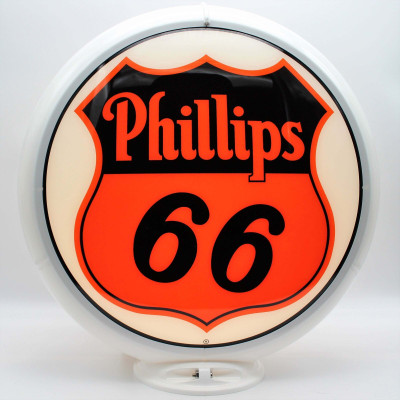 Phillips 66 Glass Gas Pump Globe Lamp - Vintage Charm for Garage