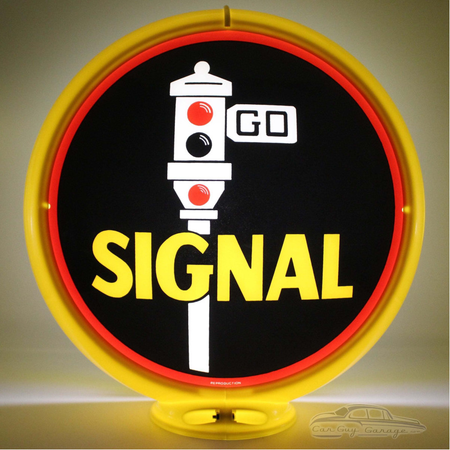 Signal Gasoline Glass Gas Pump Globe Lamp - 16.5" x 18.75" x 8"