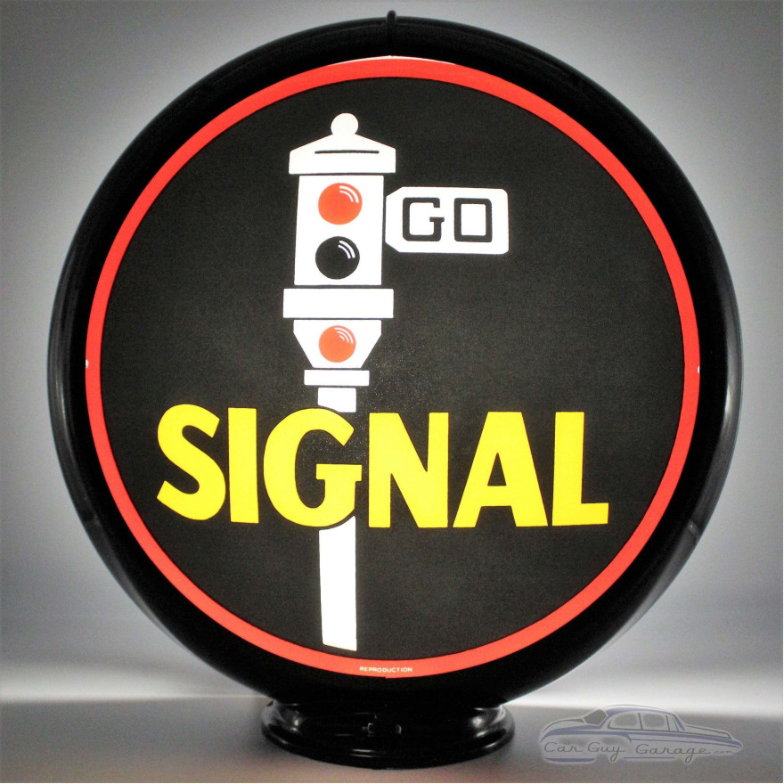 Signal Gasoline Glass Gas Pump Globe Lamp - 16.5" x 18.75" x 8"